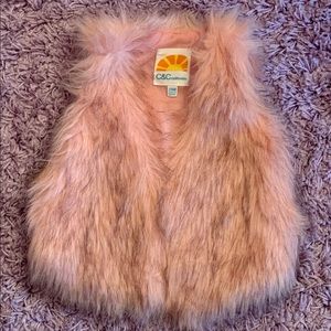 Pink faux fur vest